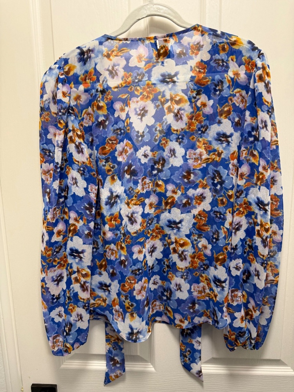 Misa Floral Print Long Sleeve Blouse- Size M
